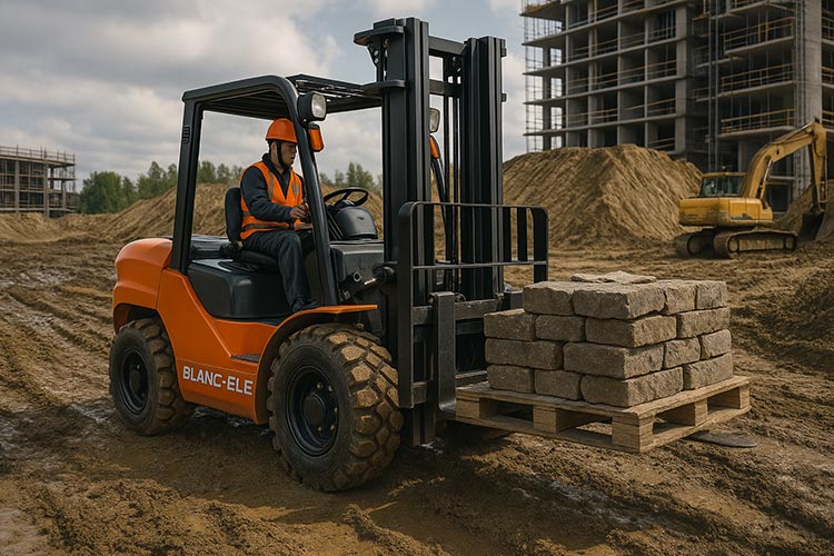 Rough Terrain Forklifts in Construction Sites