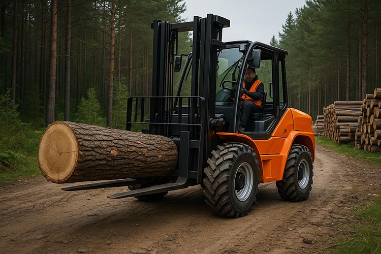 Rough Terrain Forklifts in Forestry